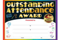 Outstanding Attendance I Love To Learn Gold Foil Stamped Pertaining To Free Certificate For Best Dad 9 Best Template Choices