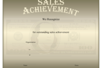 Outstanding Sales Achievement Certificate Template For Outstanding Achievement Certificate