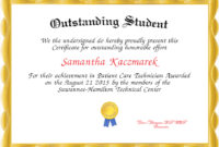 Outstanding Student Award Certificate Templates Deola In Student Of The Year Award Certificate Templates