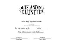 Outstanding Volunteer Certificate Landscape Free Templates In Volunteer Of The Year Certificate Template