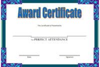 Perfect Attendance Certificate Template Free (2020 Update With Printable Perfect Attendance Certificate Template