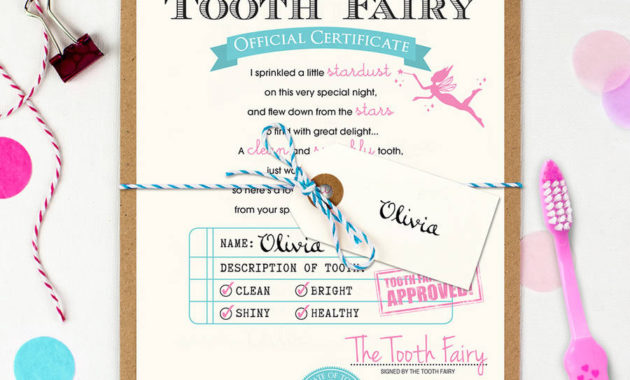 Personalised 'Tooth Fairy' Certificateeskimo Kiss In Fresh Free Tooth Fairy Certificate Template
