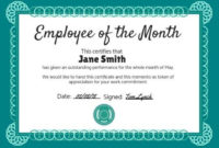 Personalize A Large Selection Of Employee Of The Month Inside Fascinating Employee Of The Month Certificate Template With Picture