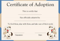 Pet Adoption Certificate Template | Pet Adoption In Awesome Dog Adoption Certificate Free Printable 7 Ideas