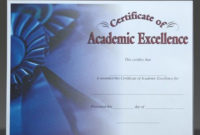 Photo Image Certificate Of Academic Excellence Within Free Academic Excellence Certificate