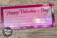 Pin On Valentines Day With Regard To Valentine Gift Certificate Template