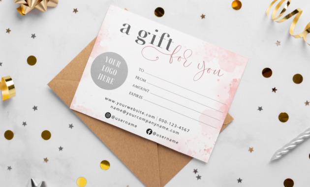 Pink Gift Certificate Template, Editable Gift Certificate Intended For Pink Gift Certificate Template