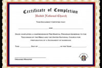 Premarital Counseling Certificate Of Completion Template 3 Within Marriage Counseling Certificate Template