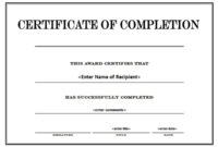 Premarital Counseling Certificate Of Completion Template Within Free Certificate Of Completion Template Free Printable