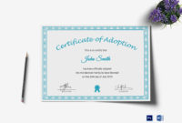 Printable Adoption Certificate Template Pertaining To Regarding Fascinating Blank Adoption Certificate Template