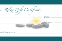 Printable Gift Certificate Template Dtemplates For Massage Pertaining To Fresh Massage Gift Certificate Template Free Download