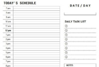 Printable Hourly Schedule Template | Daily Planner For In Hourly Agenda Template