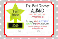 Printable Teacher Appreciation Certificate Teacher Intended For Best Teacher Certificate Templates