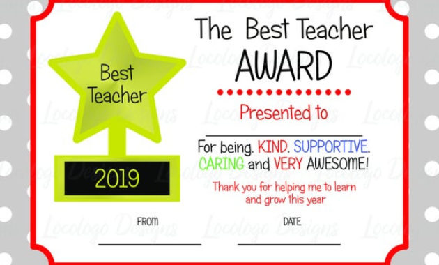 Printable Teacher Appreciation Certificate Teacher Intended For Best Teacher Certificate Templates