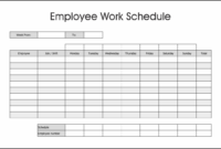 Printable+Employee+Work+Schedule+Template In 2020 Throughout Fresh Blank Monthly Work Schedule Template