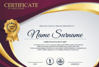 Purple And Gold Certificate Of Appreciation Download In Template For Certificate Of Award