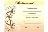 Retirement Certificate Template Download Sample Throughout Free Retirement Certificate Templates For Word