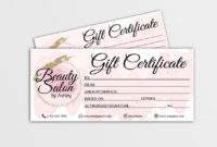 Salon Gift Certificate Templates ~ Addictionary Within Salon Gift Certificate Template