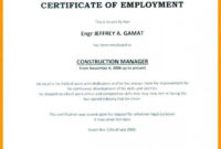 Sample Certificate Of Employment Sample Certificate Inside Certificate Of Job Promotion Template 7 Ideas