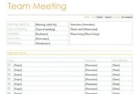 Sample Team Meeting Agenda Team Meeting Agenda Template In Simple Weekly Team Meeting Agenda Template