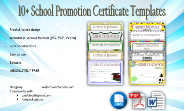 School Promotion Certificate Template [10+ New Designs Free] Pertaining To Grade Promotion Certificate Template Printable
