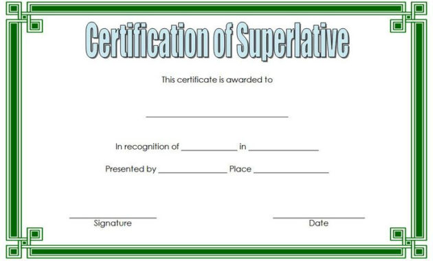 Senior Superlative Certificate Free Printable (3Rd Version With Regard To Superlative Certificate Templates