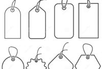 Set Of Empty White Price Tags In Different Shapes. Blank Throughout Blank Luggage Tag Template