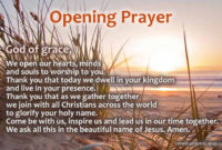 Short Opening Prayer For A Program, Meeting Or Event Within Sunday School Meeting Agenda