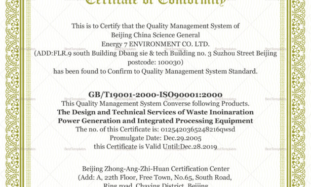 Simple Conformity Certificate Design Template In Psd, Word With Certificate Of Conformity Template