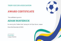 Soccer Award Certificate Template | Template Pertaining To Fresh Soccer Certificate Template Free