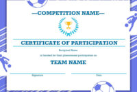 Soccer Award Certificates | Kids Learning Activity In Awesome Athletic Certificate Template