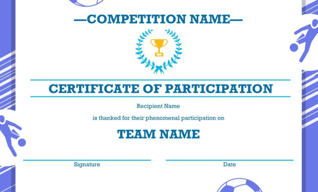 Soccer Award Certificates | Kids Learning Activity In Awesome Athletic Certificate Template