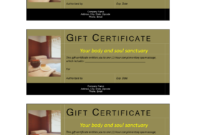 Spa Gift Certificate Noncash Value | Templates At In Spa Gift Certificate
