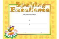 Spelling Excellence Gold Foil Stamped Certificates With Regard To Certificate For Best Dad 9 Best Template Choices