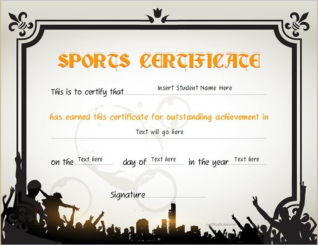 Sports Award Certificate Templates For Word Bgitu In Fresh Sports Award Certificate Template Word