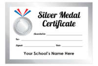 Sports Day Silver Medal Certificates | School Stickers Pertaining To Fresh Sports Day Certificate Templates Free