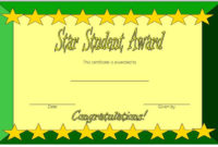 Star Student Certificate Template 6 In Star Student Certificate Template