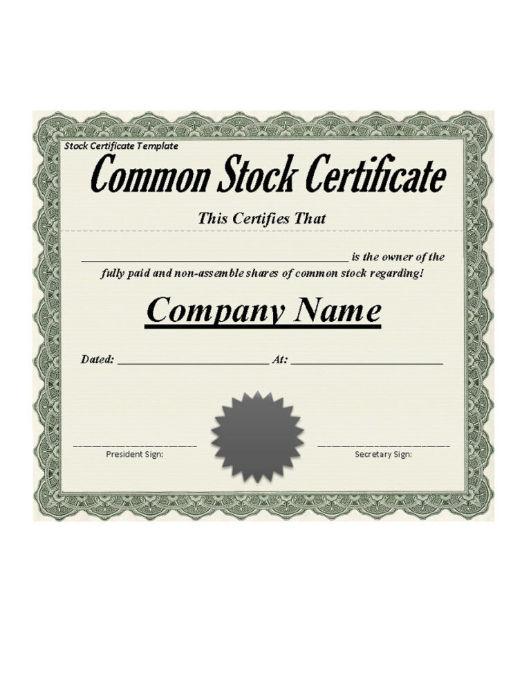 Stock Certificate Template Word Great Sample Templates Intended For Awesome Stock Certificate Template Word