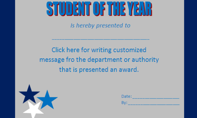 Student Of The Year Award Certificate Templates 6 Best Inside Student Leadership Certificate Template Ideas