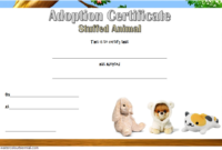 Stuffed Animal Adoption Certificate Template Free 2020 In Fascinating Pet Adoption Certificate Editable Templates