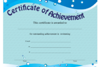 Swimming Certificate Of Achievement Template Download Regarding New Swimming Certificate Templates Free