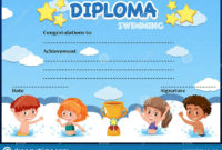 Swimming Diploma Stock Illustrations 46 Swimming Diploma In Fascinating Swimming Certificate Template