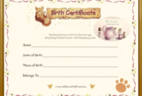 Teddy Bear Birth Certificate Teddy Bear Tea Teddy Bear Pertaining To Teddy Bear Birth Certificate Templates Free
