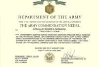 The Enchanting Army Achievement Medal Certificate Template Regarding Certificate Of Achievement Army Template