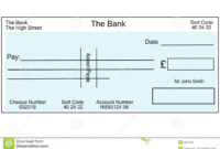 The Interesting Blank British Cheque Stock Illustration Pertaining To Simple Fun Blank Cheque Template