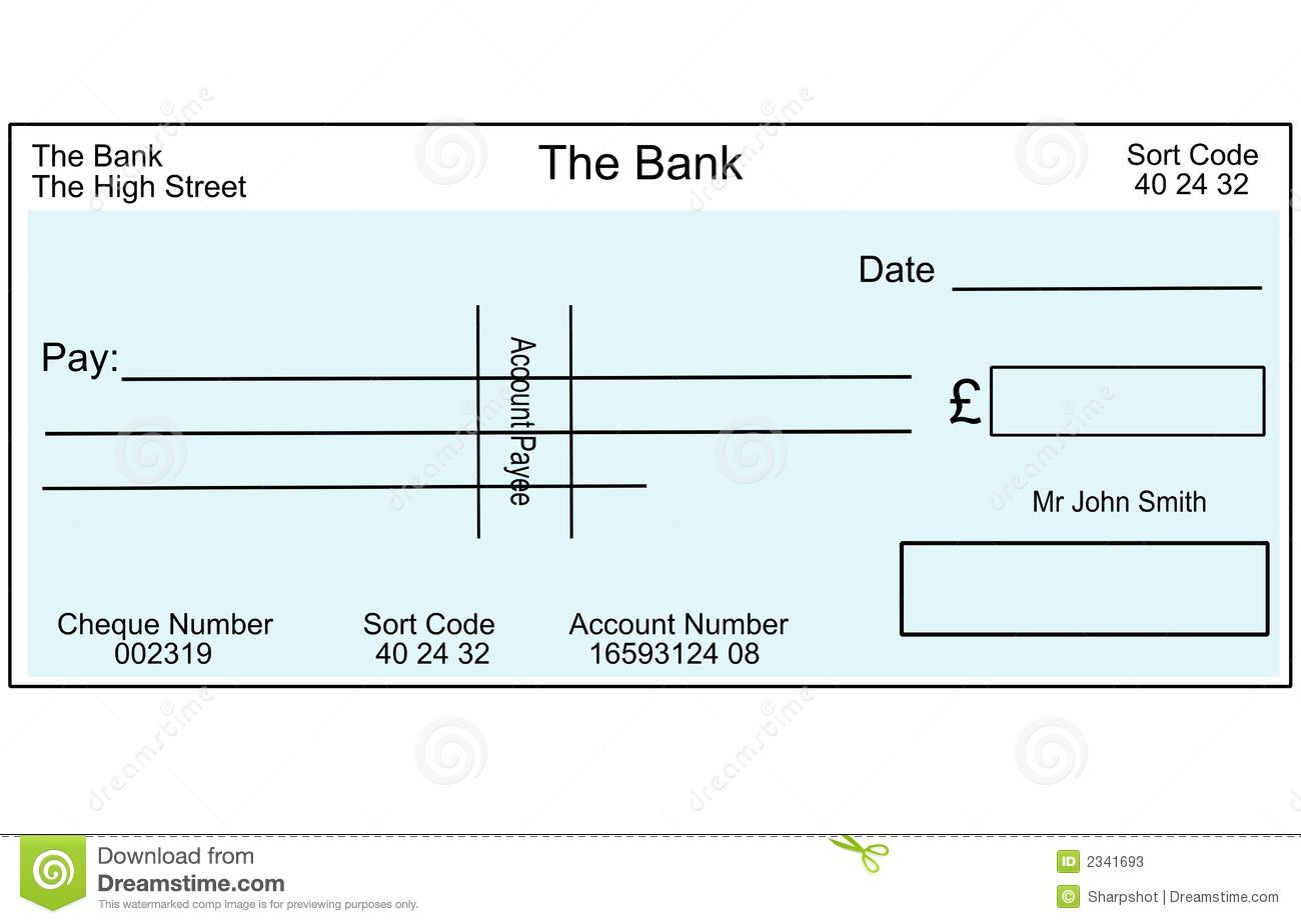 The Interesting Blank British Cheque Stock Illustration Pertaining To Simple Fun Blank Cheque Template