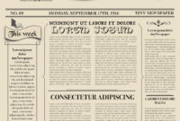 The Outstanding Old Newspaper Template Word Free Download In Blank Old Newspaper Template