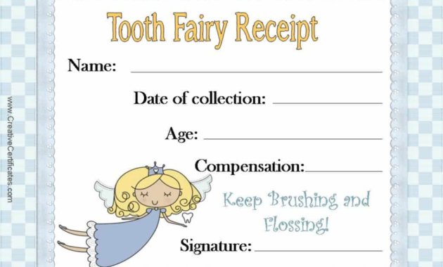 Tooth Fairy Certificate Template Free (7 Regarding Tattoo Certificates Top 7 Cool Free Templates