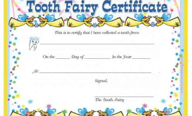 Tooth Fairy Certificate Template Free | Best Templates Ideas With Fresh Free Tooth Fairy Certificate Template