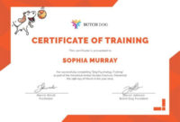 Training Certificate Template 27+ Free Word, Pdf, Psd For Dog Obedience Certificate Templates